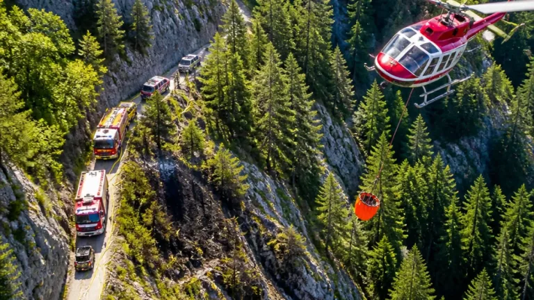 Waldbrand bei Weißenbach gelöscht — Einsatz zwingt Feuerwehren an Grenze