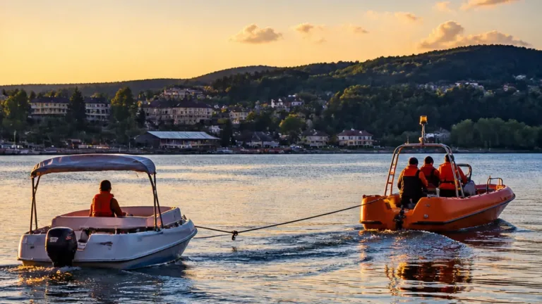 Wasserrettung Krumpendorf schleppte Elektroboot am Wörthersee ab — keine Verletzten