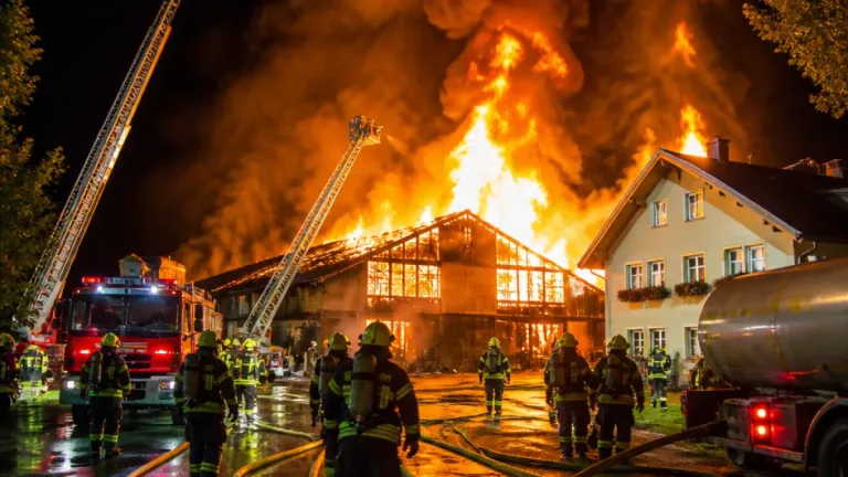 Wirtschaftsgebäude in St. Marein-Feistritz niedergebrannt – 153 Florianis im Einsatz