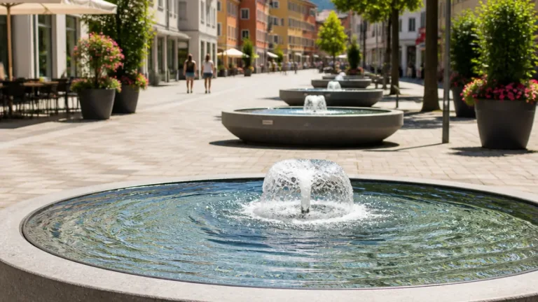 Wörgl bestätigt: Brunnen in Begegnungszone arbeiten im geschlossenen Kreislauf