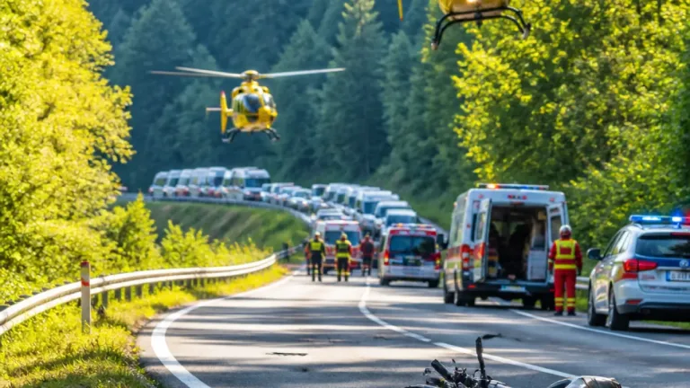 Zwei Jugendliche nach schwerem Motorradsturz bei Lederwinkel ins Spital geflogen