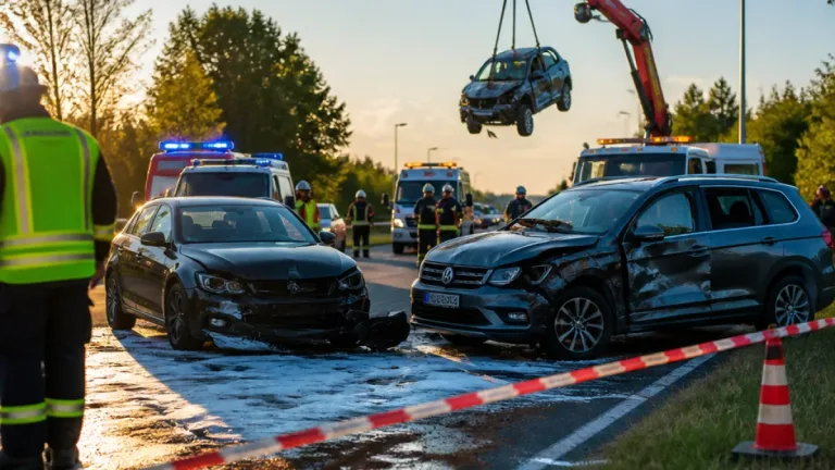 Zwei Verletzte und schwere Fahrzeugschäden nach Kollision auf der B5 bei Waidhofen/Thaya