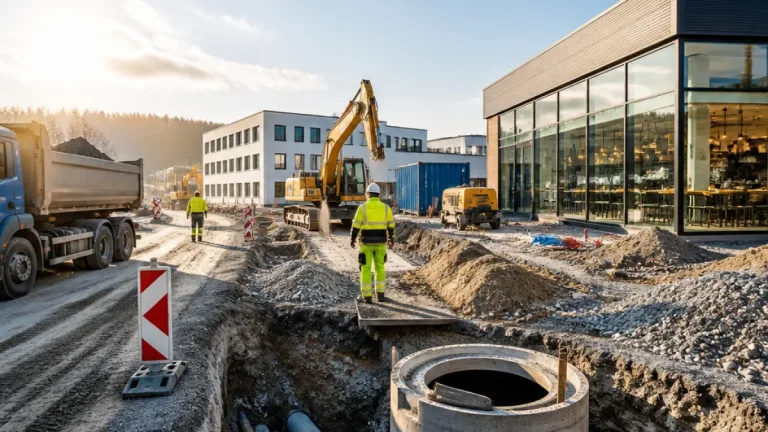Zwettl: Gewerbegebiet wächst — Kanalnetz, Bäckerei und Bürobauten in Umsetzung